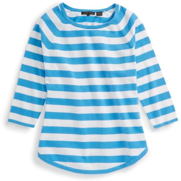 JEANNE PIERRE Women's Striped Round Hem Sweater