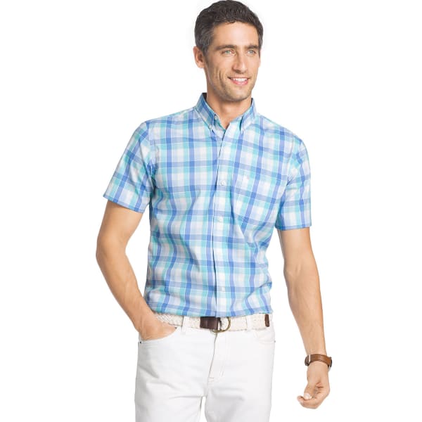 IZOD Men's Advantage Stretch Plaid Short-Sleeve Shirt