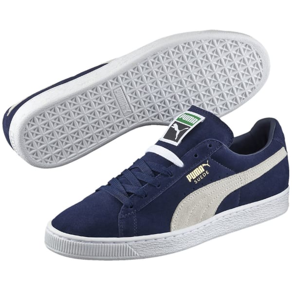 PUMA Men's Suede Classic+ Skate Shoes, Peacoat/White