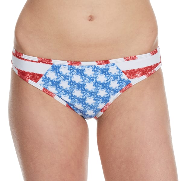 HEAT Juniors'  Stars and Stripes Color-Block Hipster Bikini Bottoms