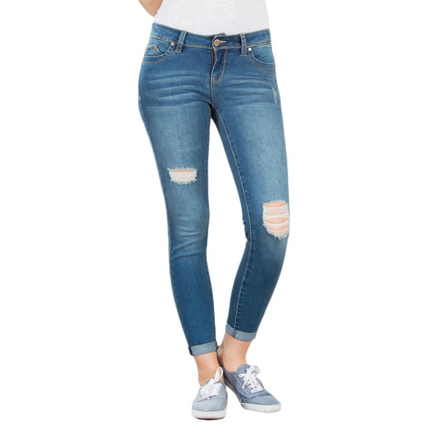 Y.M.I. Juniors' Wanna Betta Butt Roll Cuff Anklet Jeans, 27 IN.