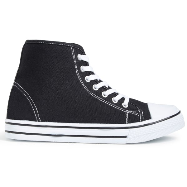 OLIVIA MILLER Women's Canvas Hi-Top Sneakers, Black