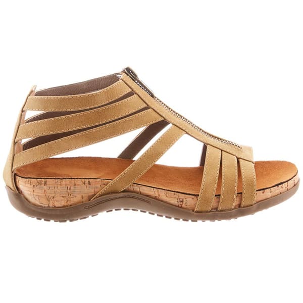 BEARPAW Women's Layla Zip Sandals, Tan