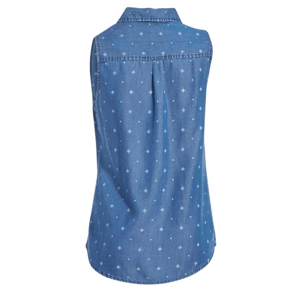 EMS Women's Printed Chambray Sleeveless Shirt