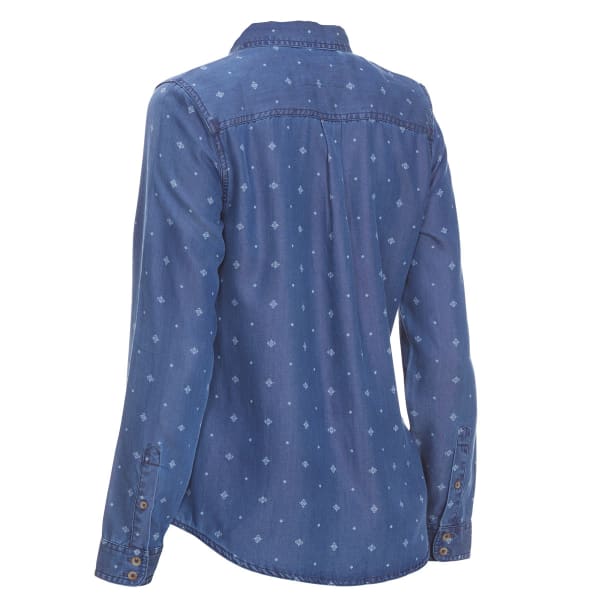 EMS Women's Chambray Print Long-Sleeve Shirt