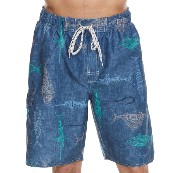 NEWPORT BLUE Men's Grand Slam Fish Print Swim Shorts