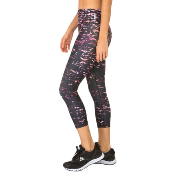 RBX Women's Crackle Printed Yoga Capri Leggings