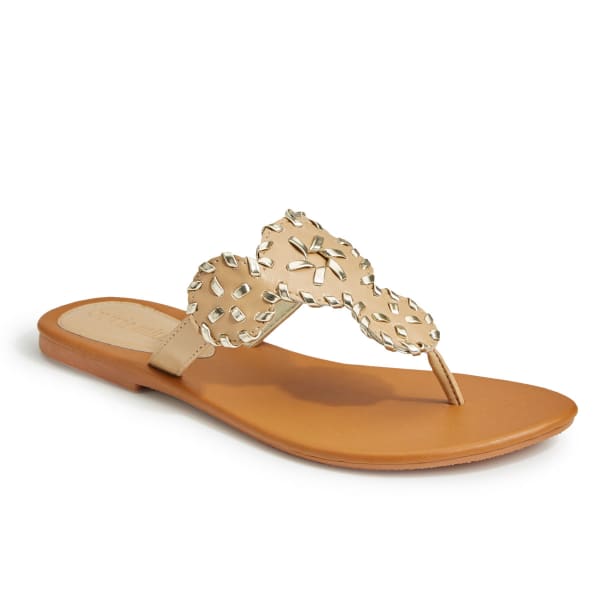 OLIVIA MILLER Women's Whipstitch Circle Thong Sandals