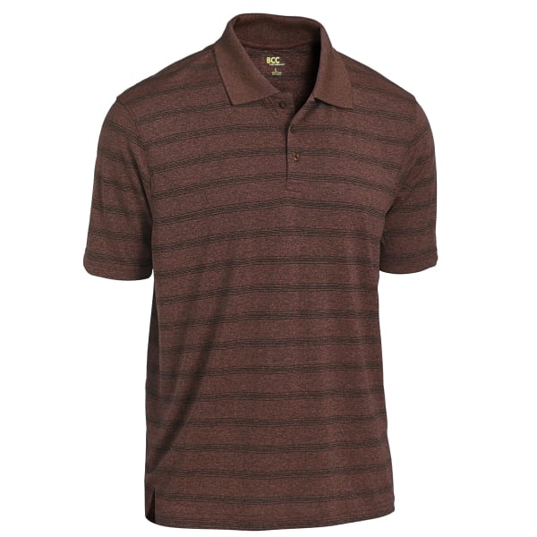 BCC Men's Stripe Marled Short Sleeve Polo