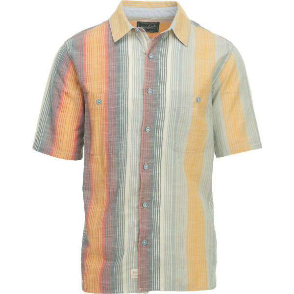 WOOLRICH Men's Lost Lakes Chambray Stripe II Short-Sleeve Shirt, Modern Fit