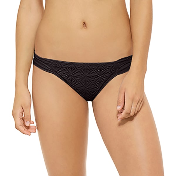 HOT WATER Juniors' Swept Away Crochet Soft Tab Bikini Bottoms