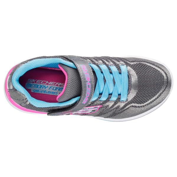 SKECHERS Girls' Dream N Dash - Whimsy Girl Sneakers, Charcoal/Turquoise