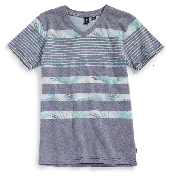 OCEAN CURRENT Boys' Tristan Mock Twist Palm Stripe V-Neck Short-Sleeve Tee