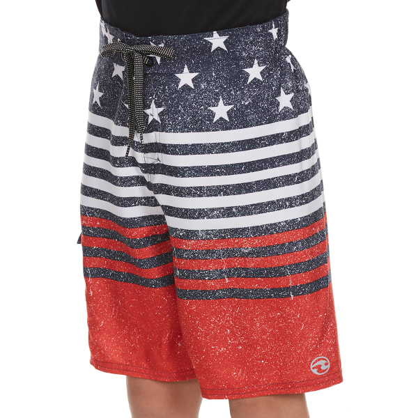 OCEAN CURRENT Boys' Patriot Printed Boardshorts