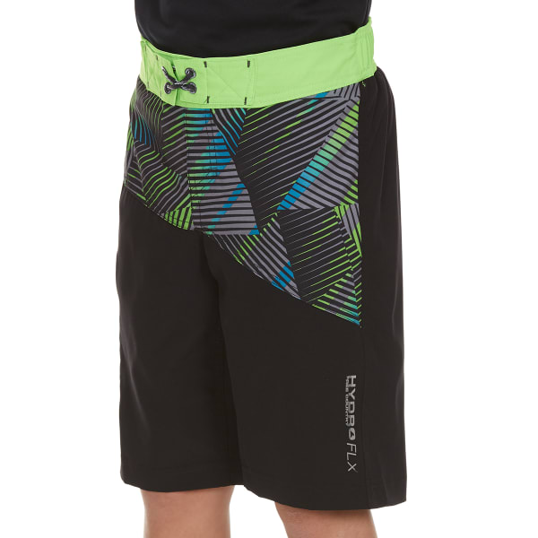 FREE COUNTRY Boys' Impact Zone Spliced Four-Way Stretch Boardshorts