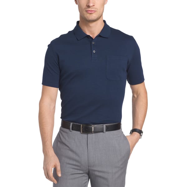 VAN HEUSEN Men's Solid Interlock Polo Short-Sleeve Polo