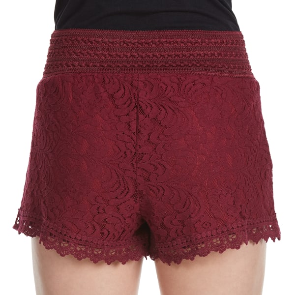 AMBIANCE Juniors' Lace Shorts With Crochet Trim