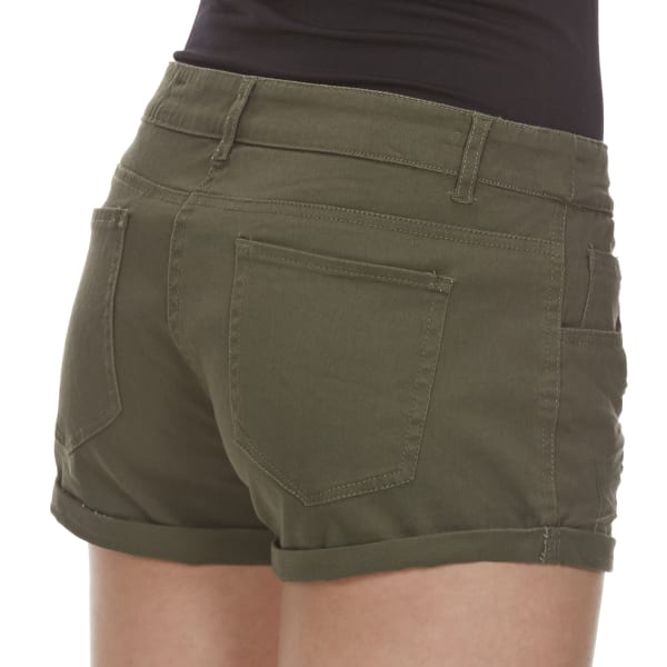 AMBIANCE Juniors' Wrinkled Wash Woven Shorts