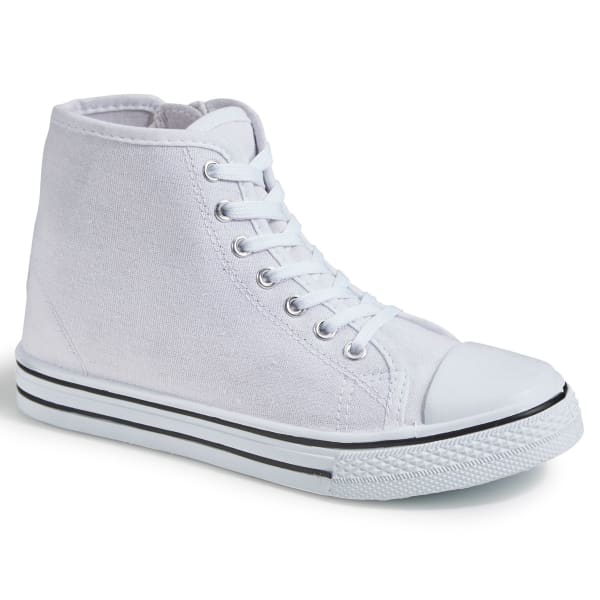 OLIVIA MILLER Women's Lace-Up High-Top Sneakers, White