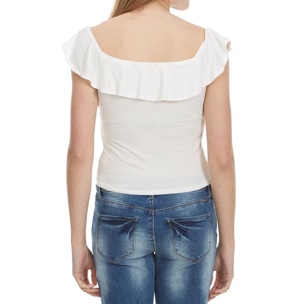 AMBIANCE Juniors' Ruffled Off The Shoulder Top