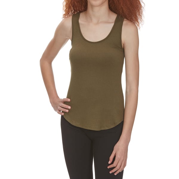 AMBIANCE APPAREL Juniors' Sleeveless Shirttail Top with Lace-Up Back