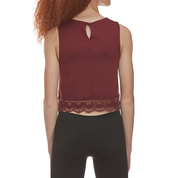 AMBIANCE APPAREL Juniors' Lace Front Tank Top