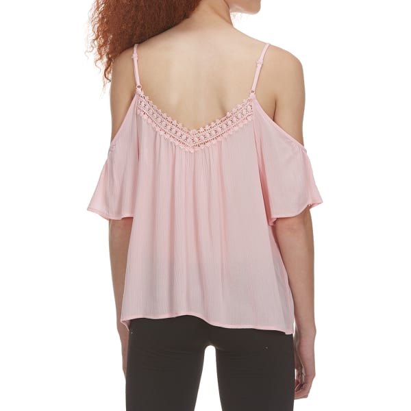 AMBIANCE Juniors' Long Sleeve Lace Off The Shoulder Top