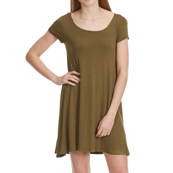 AMBIANCE Juniors' Short Sleeve Knit T-Shirt Dress