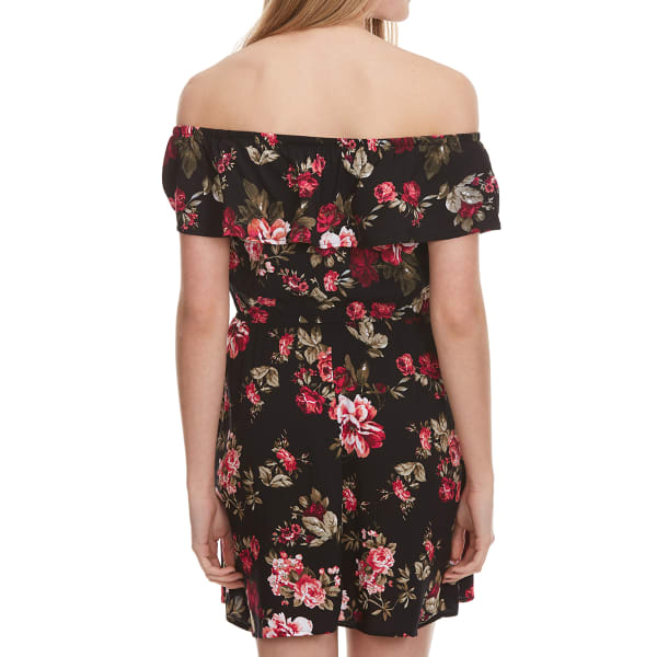 AMBIANCE Juniors'  Floral Off The Shoulder Dress