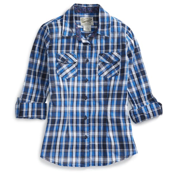 OVERDRIVE Women's Plaid Woven Long-Sleeve Shirt