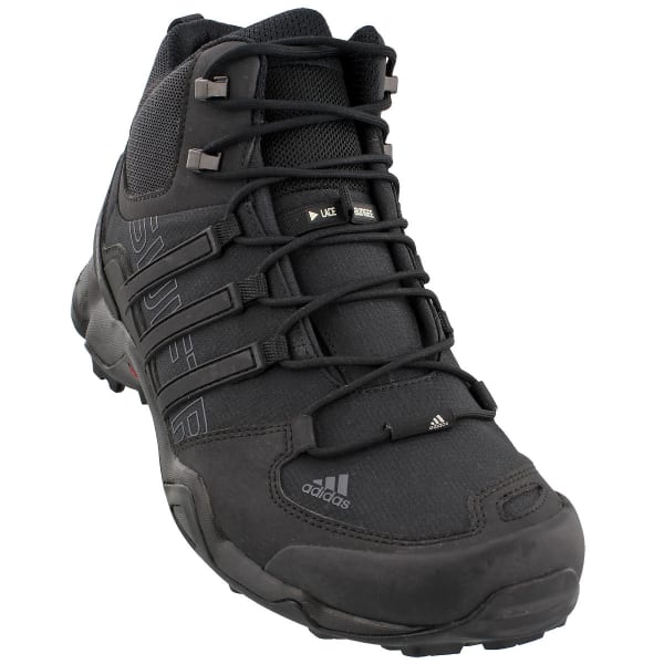 ADIDAS Men's Terrex Swift R Mid Hiking Boots, Black/Black/Dark Grey