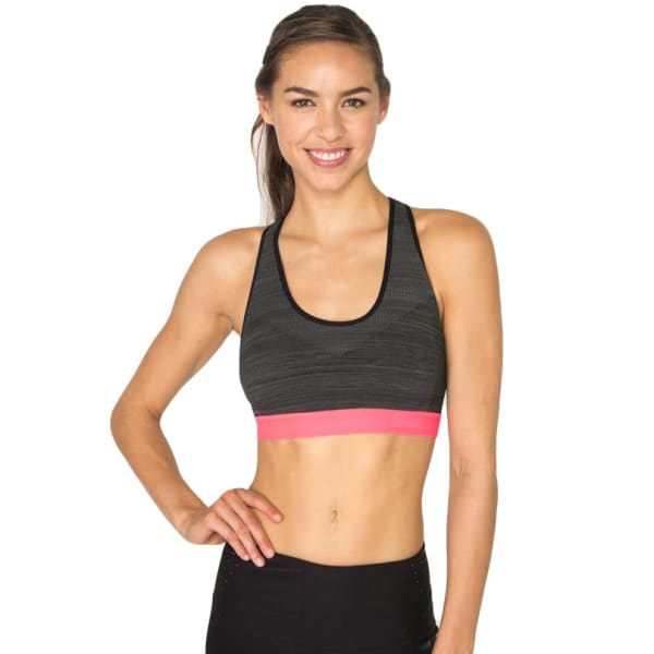 RBX Women's Seamless Sports Bra with Removable Demi Cups