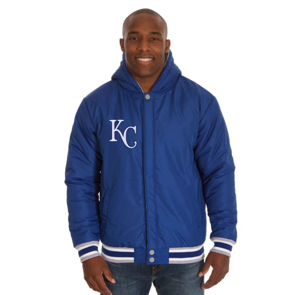 JH DESIGN Men's MLB Kansas City Royals Reversible Fleece Hooded Jacket