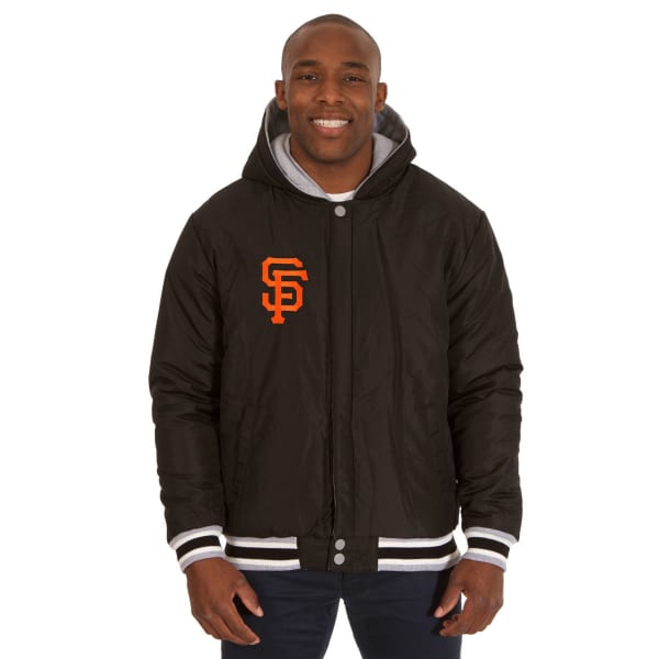 JH DESIGN Men's MLB San Francisco Giants Reversible Fleece Hooded Jacket