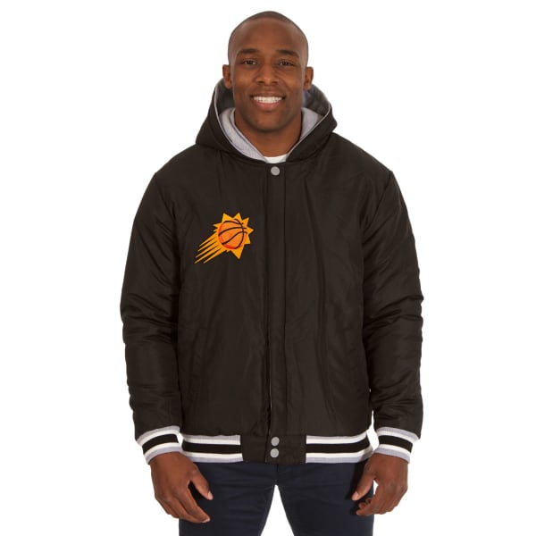 JH DESIGN Men's NBA Phoenix Suns Reversible Fleece Hooded Jacket