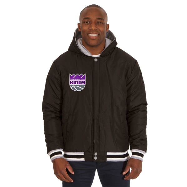 JH DESIGN Men's NBA Sacramento Kings Reversible Fleece Hooded Jacket