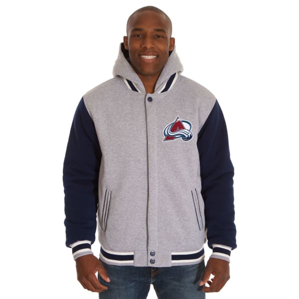 JH DESIGN Men's NHL Colorado Avalanche Reversible Fleece Hooded Jacket