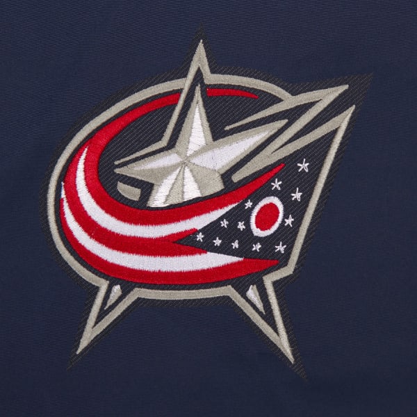 JH DESIGN Men's NHL Columbus Blue Jackets Reversible Fleece Hooded Jacket