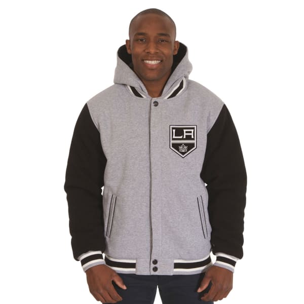 JH DESIGN Men's NHL Los Angeles Kings Reversible Fleece Hooded Jacket