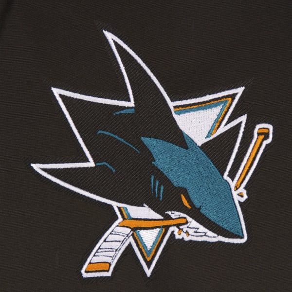 JH DESIGN Men's NHL San Jose Sharks Reversible Fleece Hooded Jacket