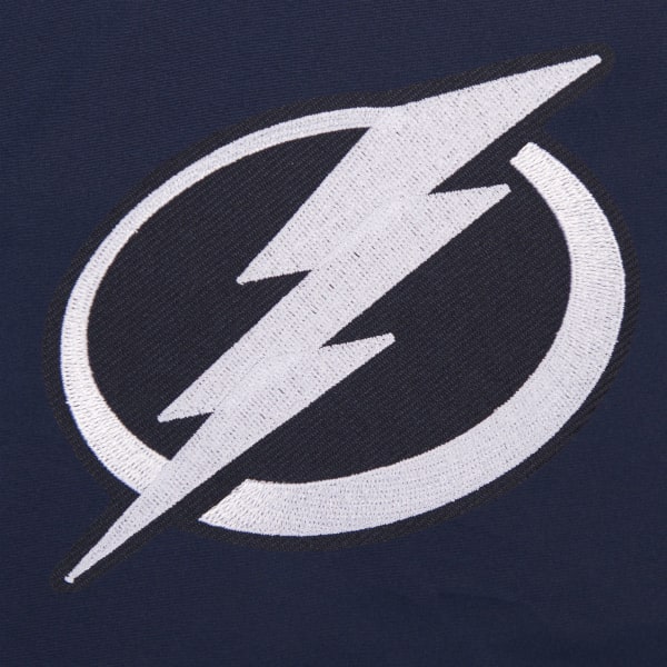 JH DESIGN Men's NHL Tampa Bay Lightning Reversible Fleece Hooded Jacket