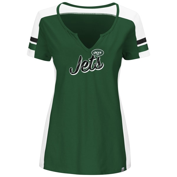 NEW YORK JETS Women's Pride Playing V-Neck Short-Sleeve Tee