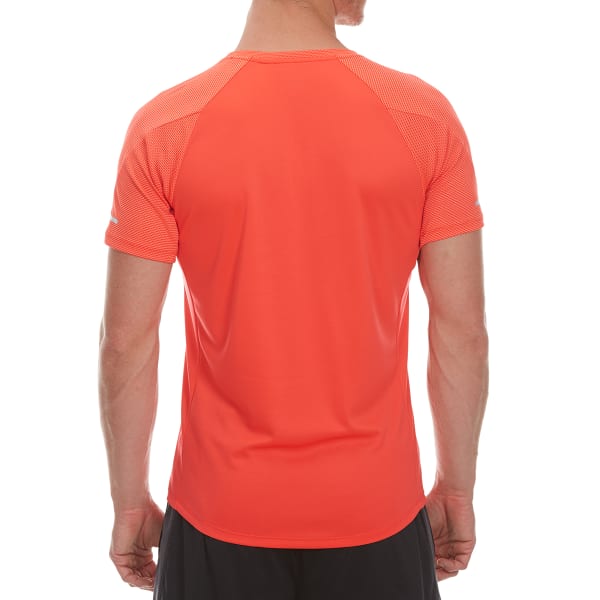 HIND Men's Texture Wicking Running Crew Short-Sleeve Shirt