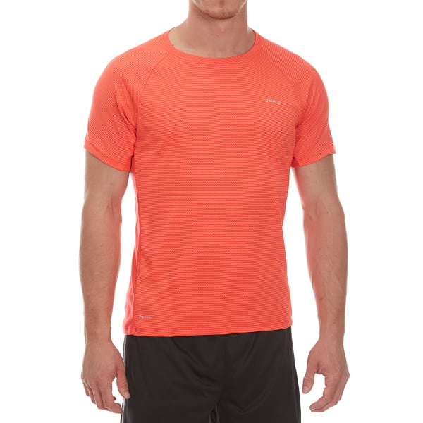 HIND Men's Texture Wicking Running Crew Short-Sleeve Shirt