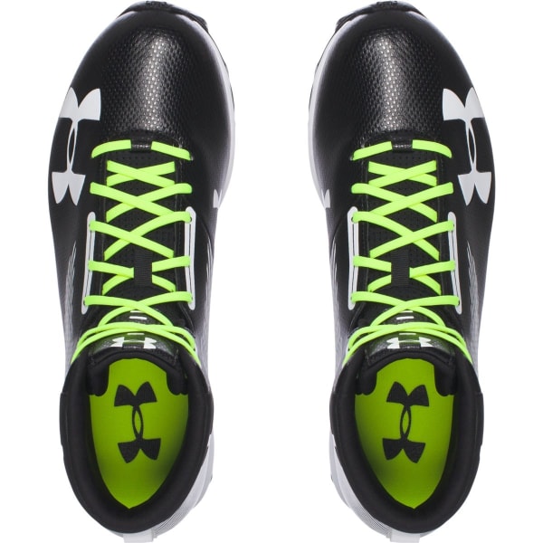 UNDER ARMOUR Men's Hammer RM Football Cleats, Black/White