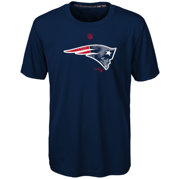 NEW ENGLAND PATRIOTS Boys' Carbon Logo Dri-Tek Short-Sleeve Tee