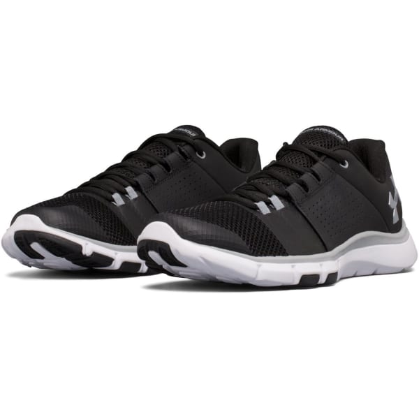 UNDER ARMOUR Men's Strive 7 Cross-Training Shoes, Black/White/Steel