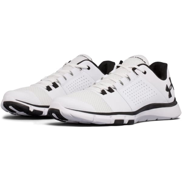 UNDER ARMOUR Men's Strive 7 Cross-Training Shoes, White/Black