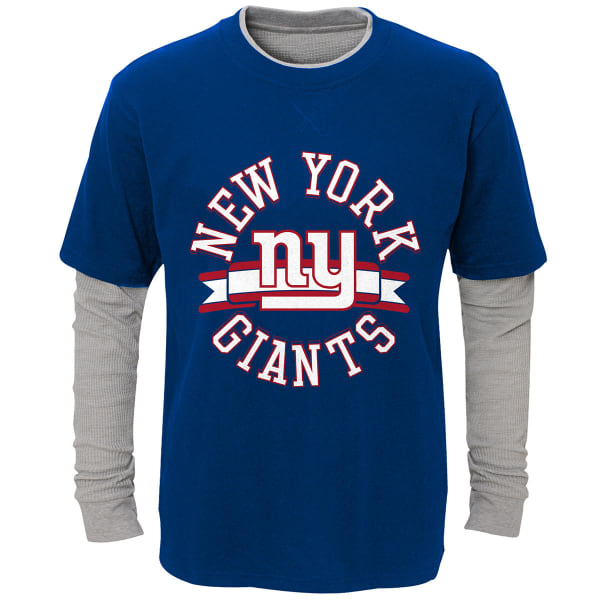 NEW YORK GIANTS Boys' Definitive Faux Layer Long-Sleeve Tee