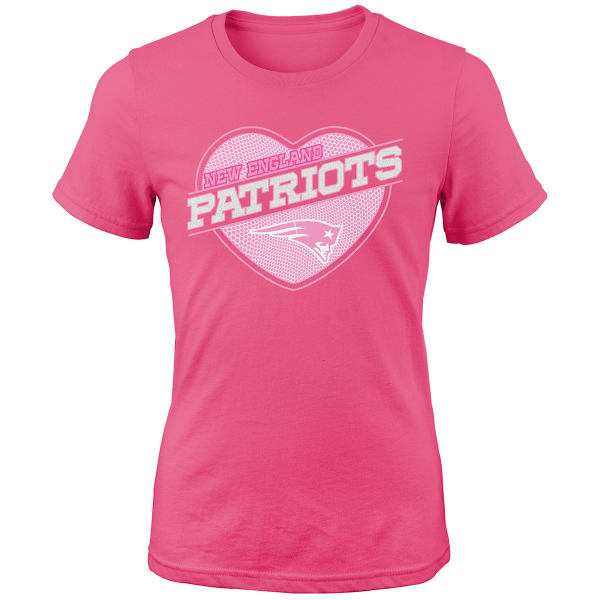 NEW ENGLAND PATRIOTS Girls' Love It Heart Glitter Short-Sleeve Tee